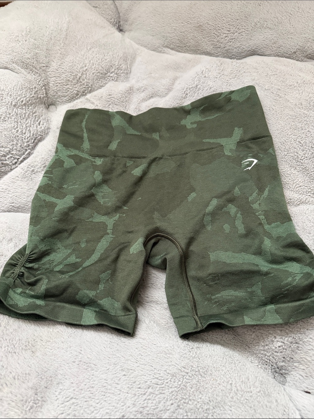 Gymshark Green Camo High-Waist Bike Shorts
